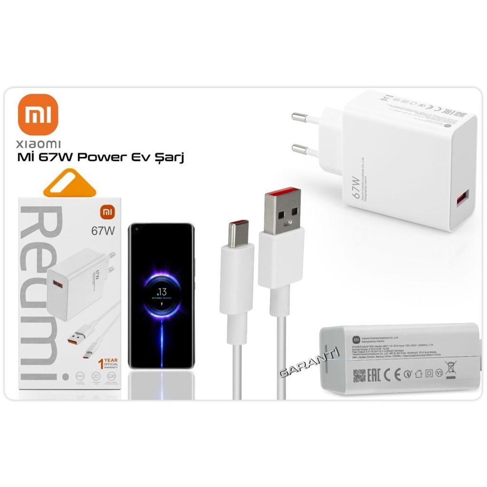 XIAOMI 67W TURBO FAST CHARGE