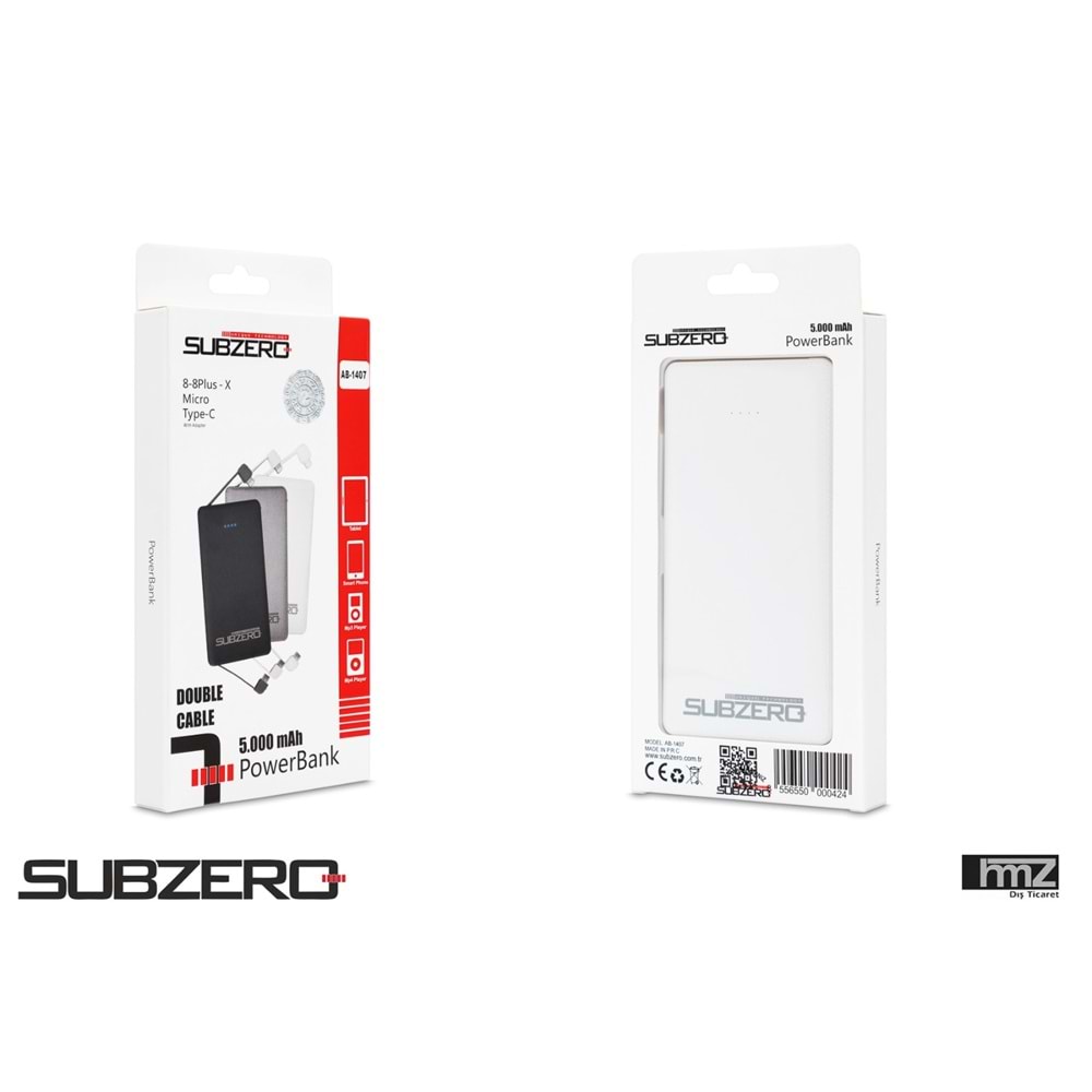 SUBZERO 5000 mAh AB-1407 POWER BANK