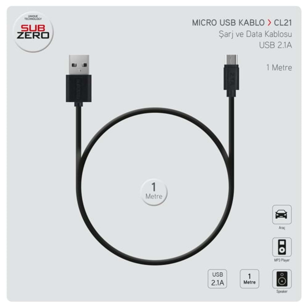 SUBZERO CL21 MİCRO SİYAH KABLO