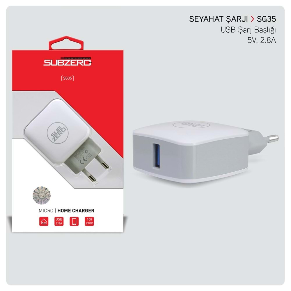 SUBZERO SG35 2.8A USB ŞARJ BAŞLIĞI