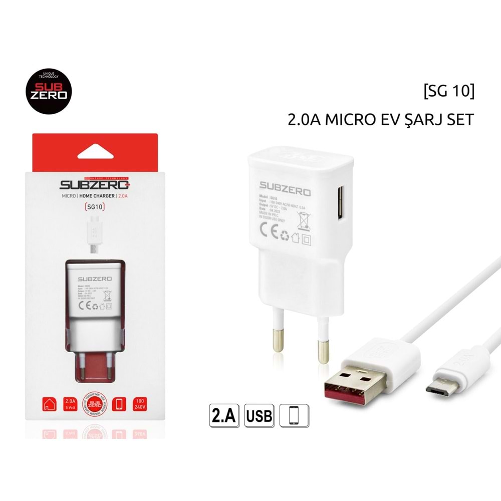 SUBZERO SG10 2.0A MİCRO SET ŞARJ CİHAZI