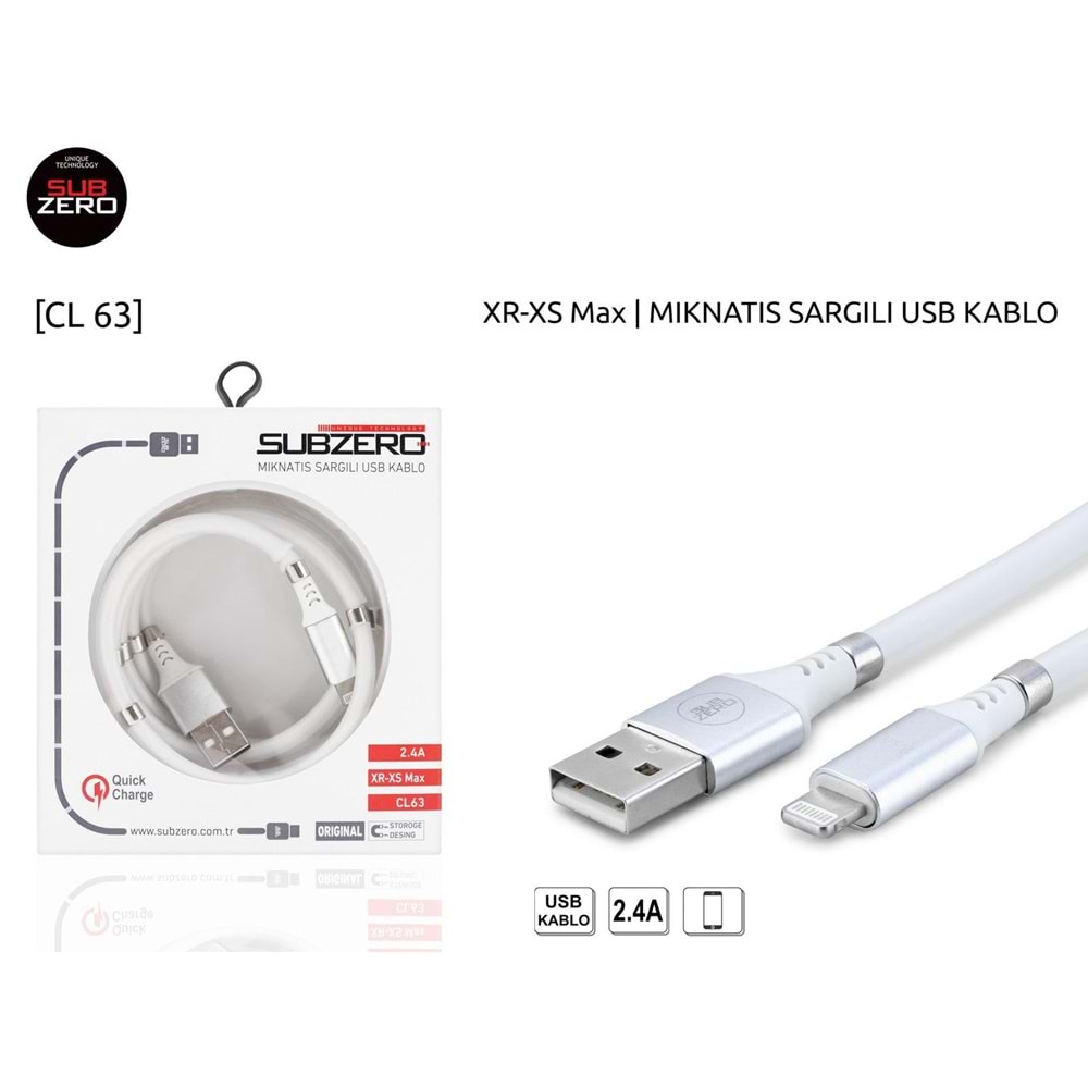 SUBZERO CL63 IOS MIKNATIS SARGILI 2.4A KABLO