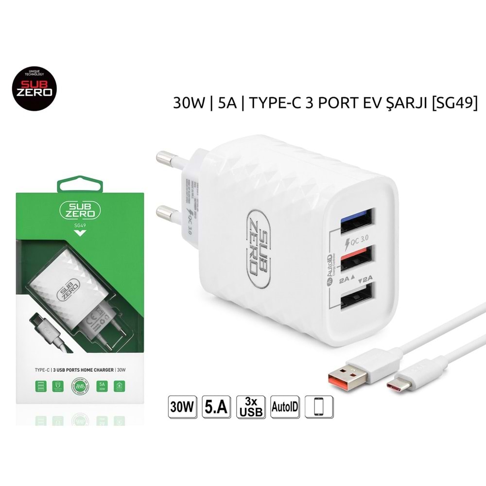 SUZERO SG49 TYPE C 3 USB C ŞARJ