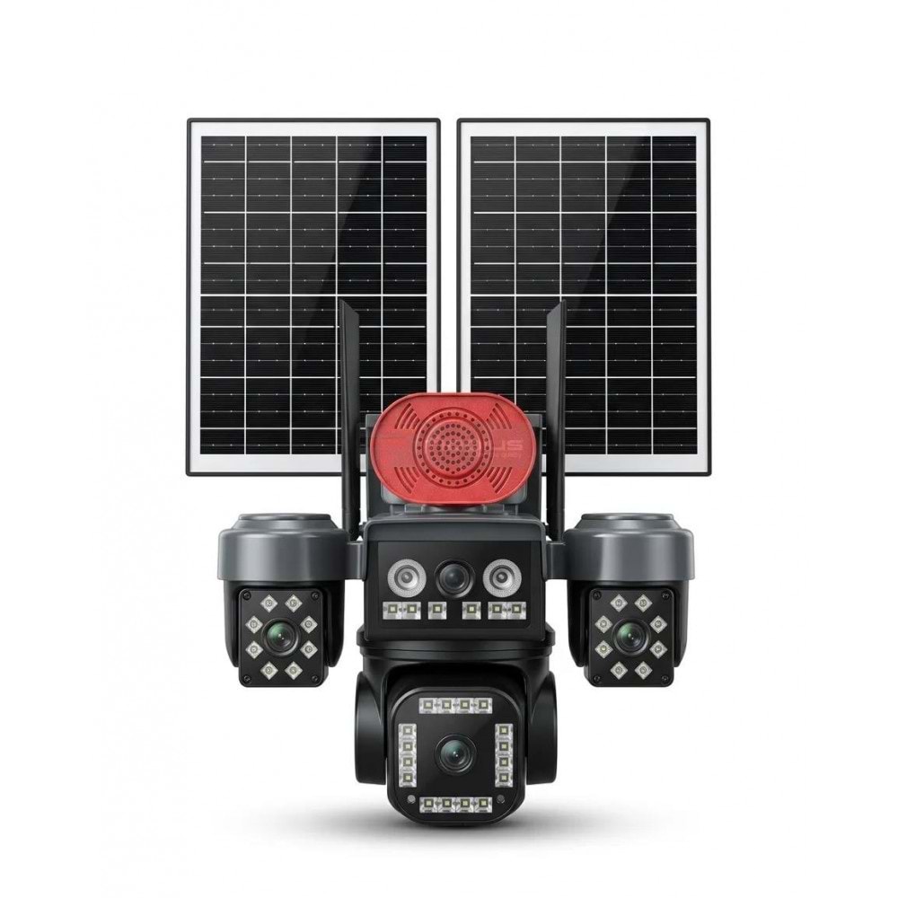 POLYGOLD SNR-22 DÖRT KAMERALI SİM KARTLI SOLAR ŞARJLI GÖSTERGELİ HD WİFİ IP KAMERA