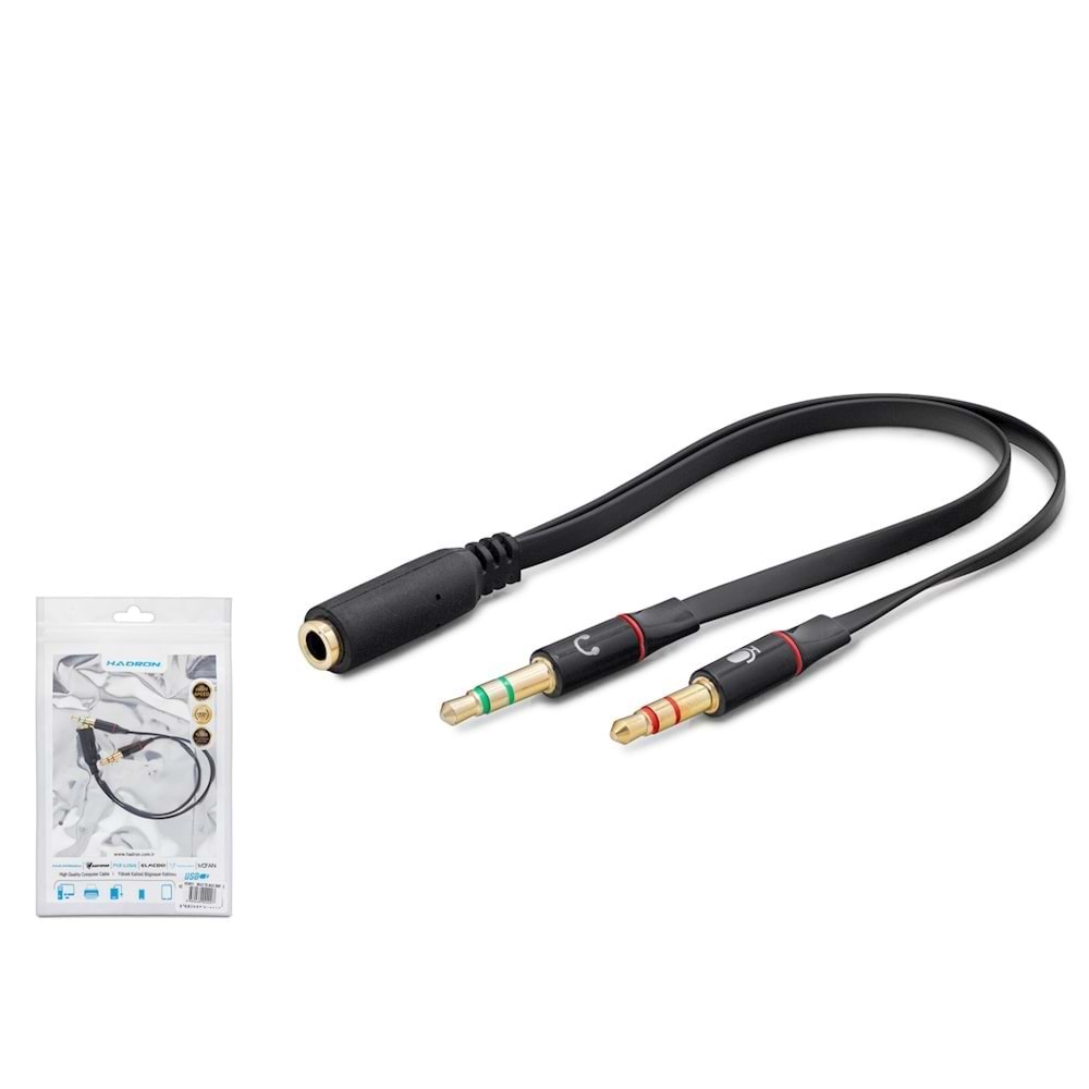 HADRON HN4611 MİKROFON VE KULAKLIK AUX F TO 2AUX M ÇEVİRİCİ