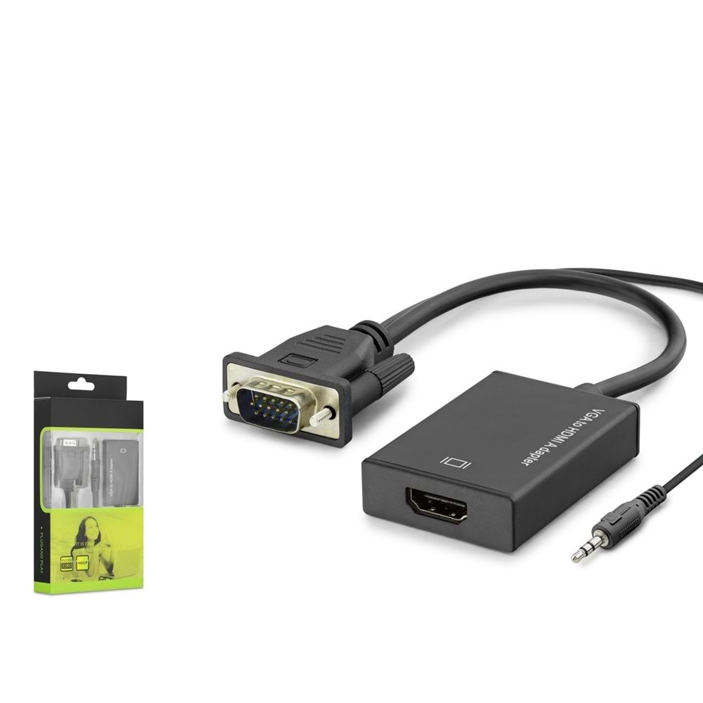 HADRON HDX7874 VGA-HDMI DİŞİ SES ÇIKIŞLI GÖRÜNTÜ DÖNÜŞTÜRÜCÜ