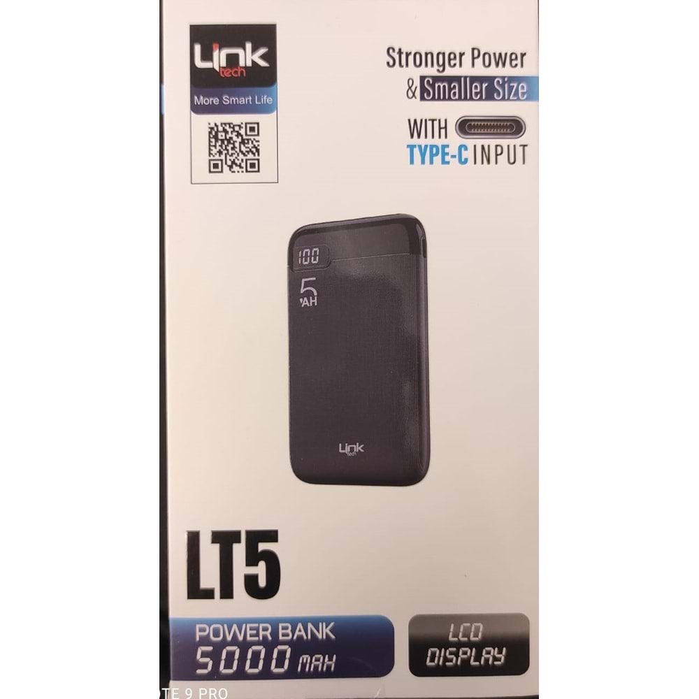 LİNK LT5 5000 MAH SİYAH POWERBANK