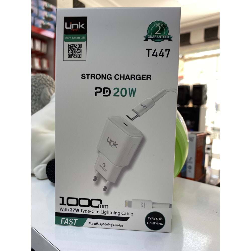 LİNK T447 TYPE-C LİGHTNİNG KABLOLU PD 20W ŞARJ