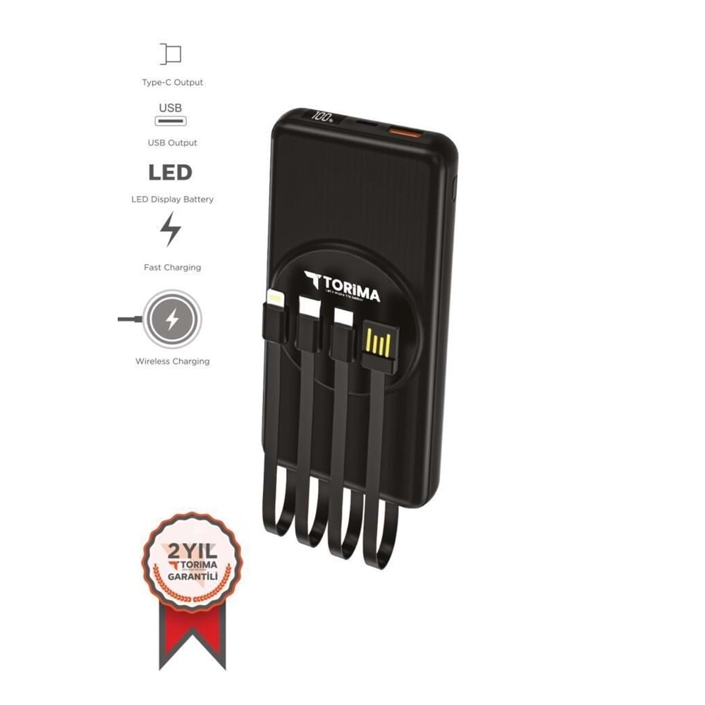 TORIMA TRM-1014 10000 MAH WIRELESS POWER BANK