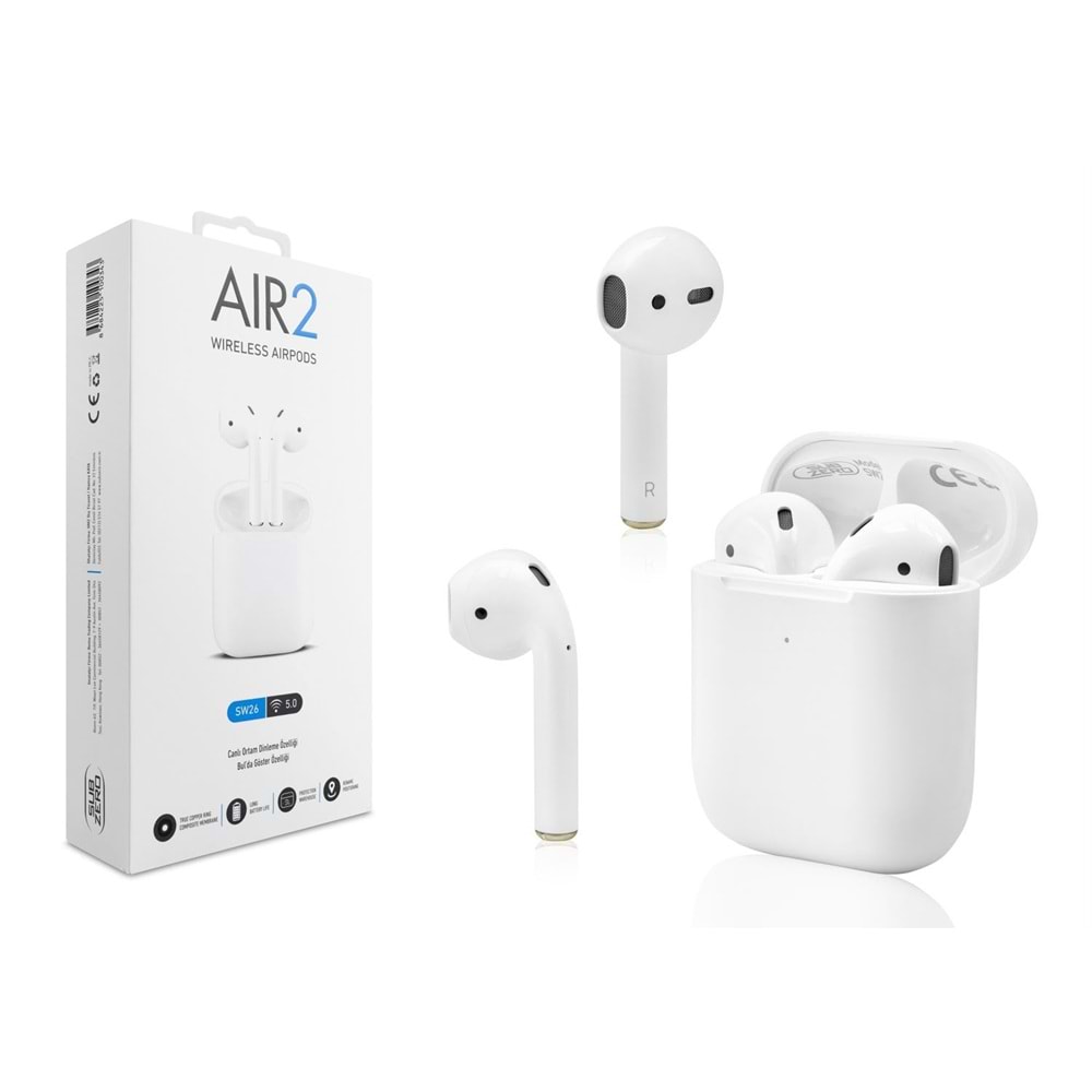 SUBZERO SW26 AIR2 AIRPODS SİLİKONSUZ BLUETOOTH KULAKLIK