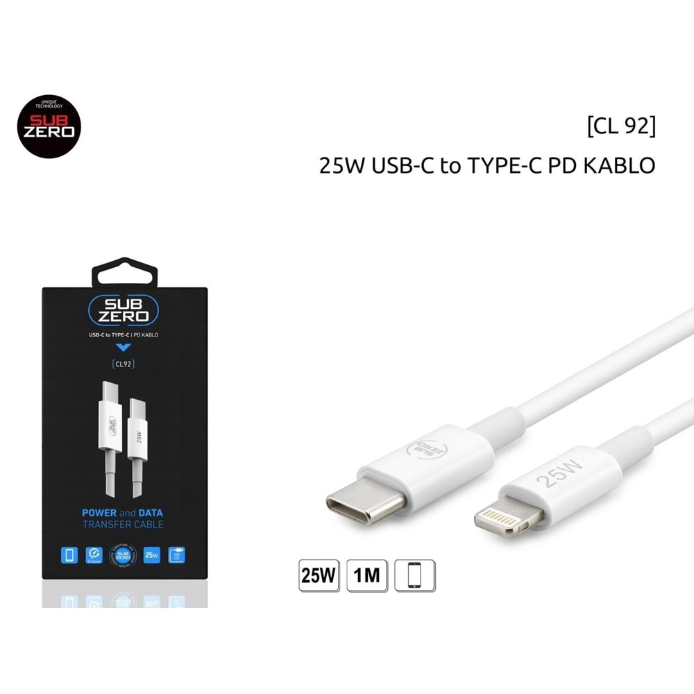 SUBZERO CL92 TYPE C-TYPE C QUALCOM3 KABLO