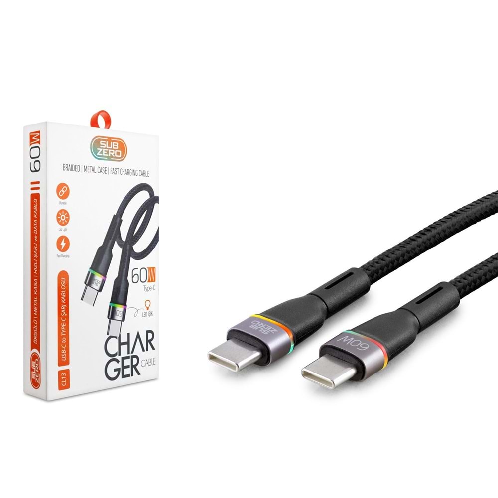 SUBZERO CL13 60W PD TYPE C IŞIKLI KABLO