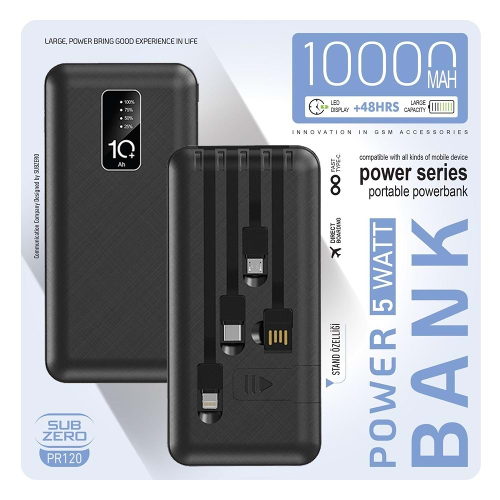 SUBZERO PR120 10000 MAH POWERBANK