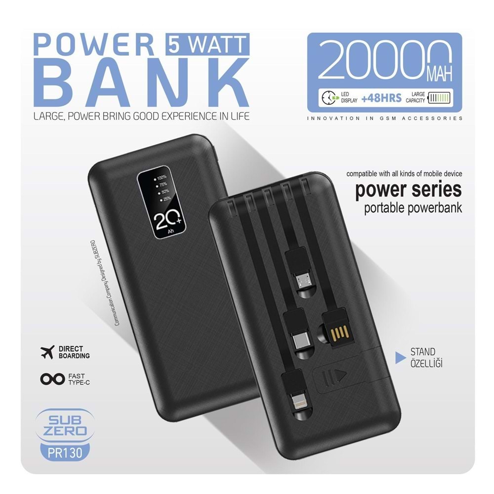 SUBZERO PR130 20000 MAH POWERBANK