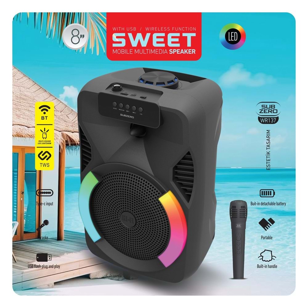 SUBZERO WR137 BLUETOOTH HOPARLÖR