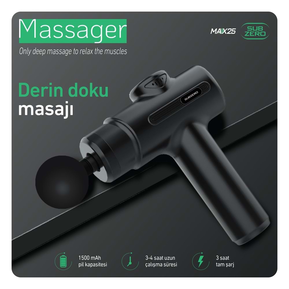 SUBZERO MAX25 DERİN DOKU MASAJ ALETİ
