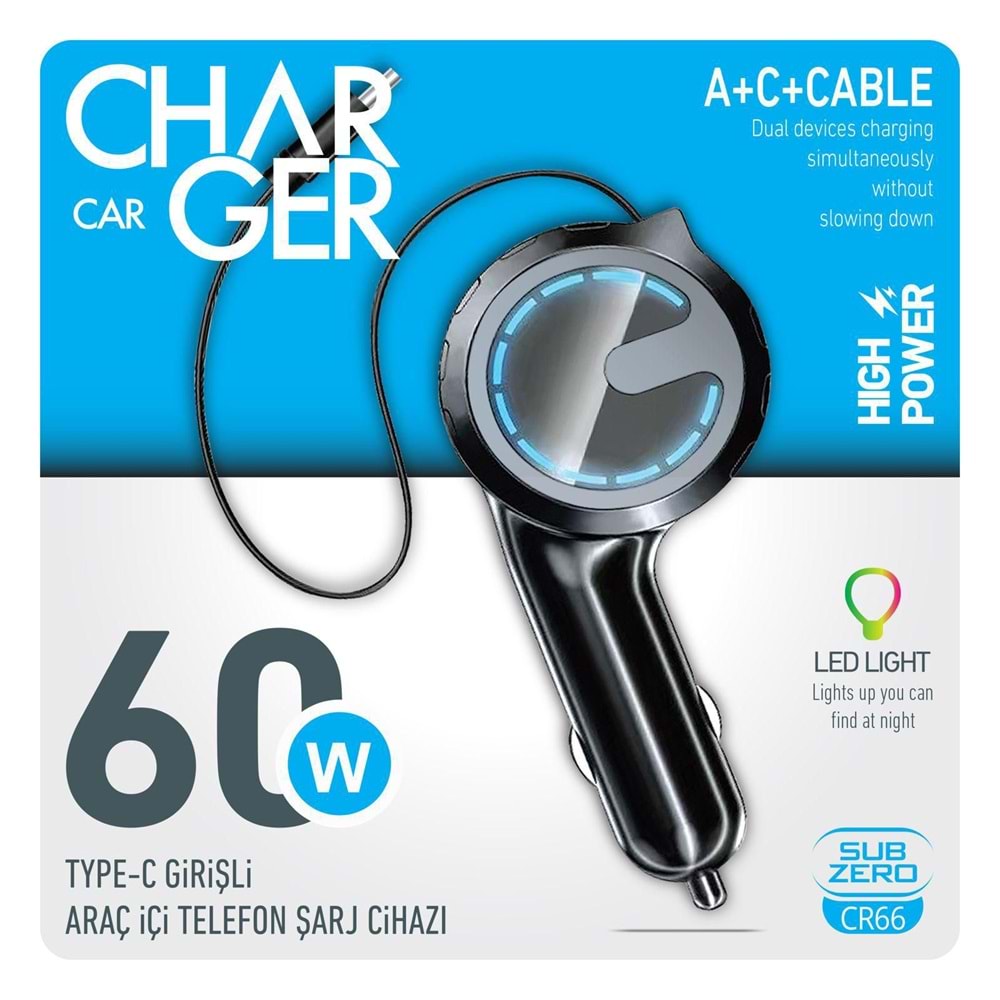 SUBZERO CR66 60W ARAÇ İÇİ ŞARJ