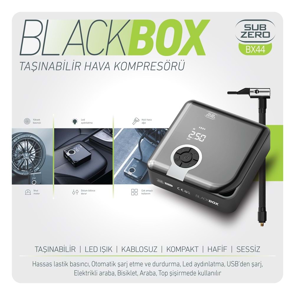 SUBZERO BX44 BLACKBOX TAŞINABİLİR HAVA KOMPRESÖRÜ