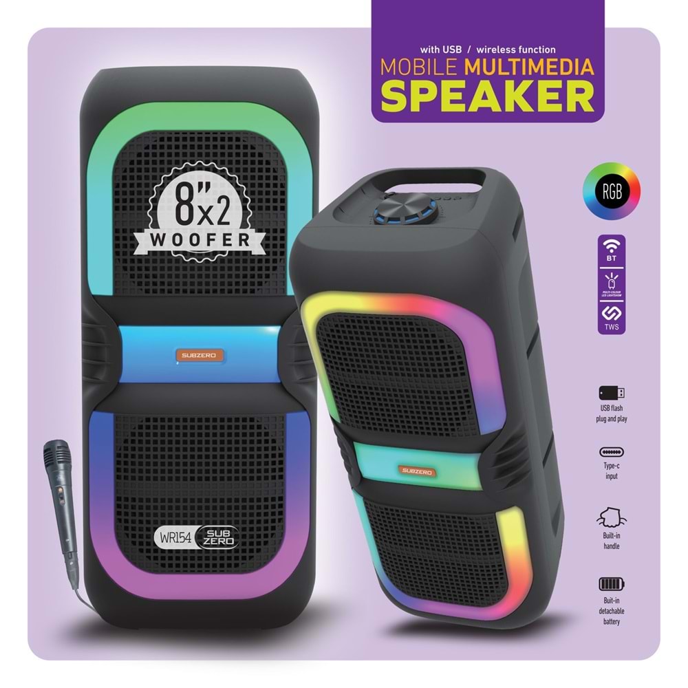 SUBZERO WR154 BLUETOOTH HOPARLÖR