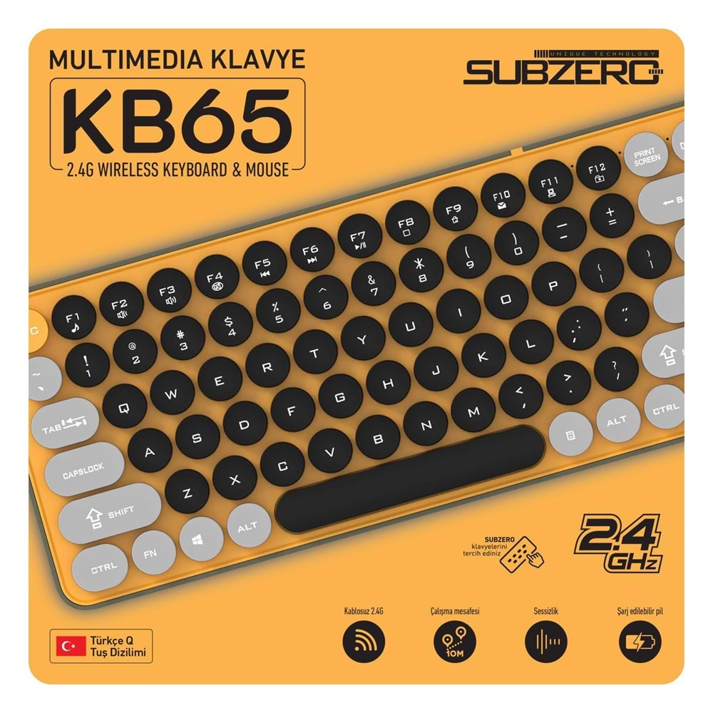 SUBZERO KB65 KABLOSUZ KLAVYE MOUSE SET