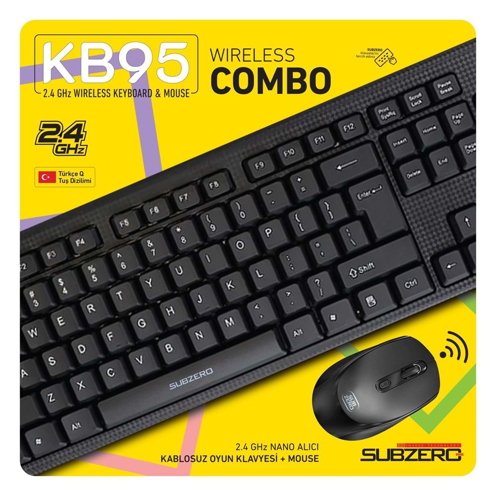 SUBZERO KB95 KABLOSUZ KLAVYE MOUSE SET