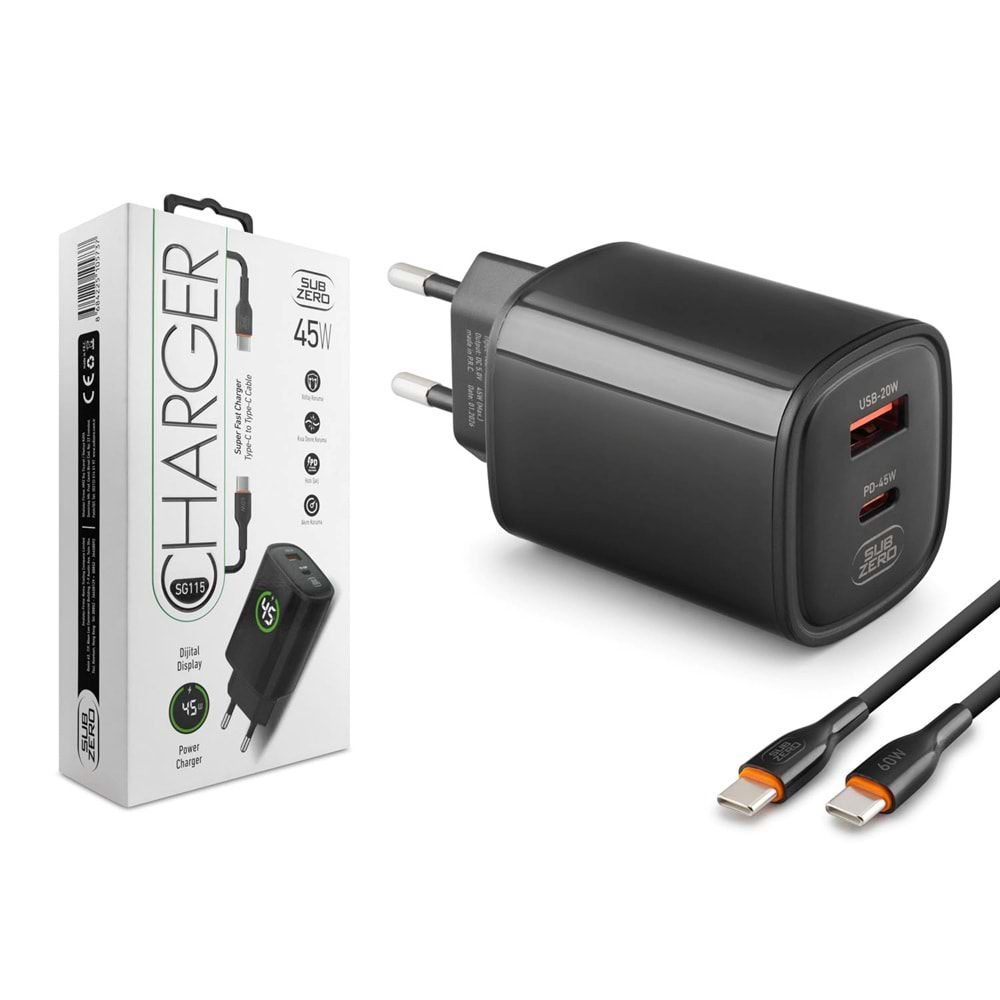 SUZERO SG115 45W DİJİTAL EKRAN ŞARJ SET