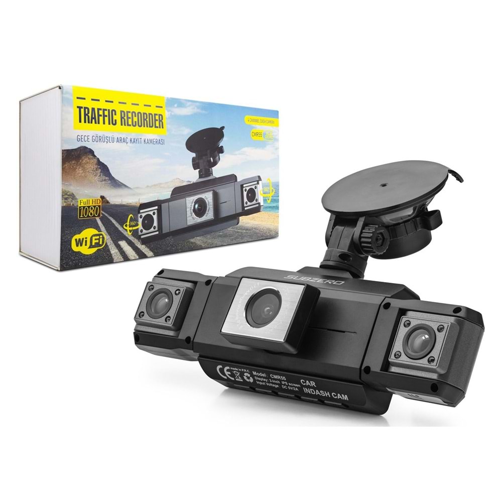 SUBZERO CMR55 GECE GÖRÜŞLÜ 360^ 4 KAMALI WİFİLİ ARAÇ KAMERASI