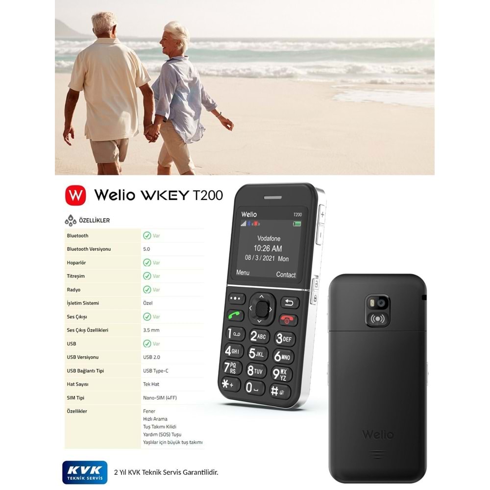 WELİO T200 KAMERALI TUŞLU TELEFON