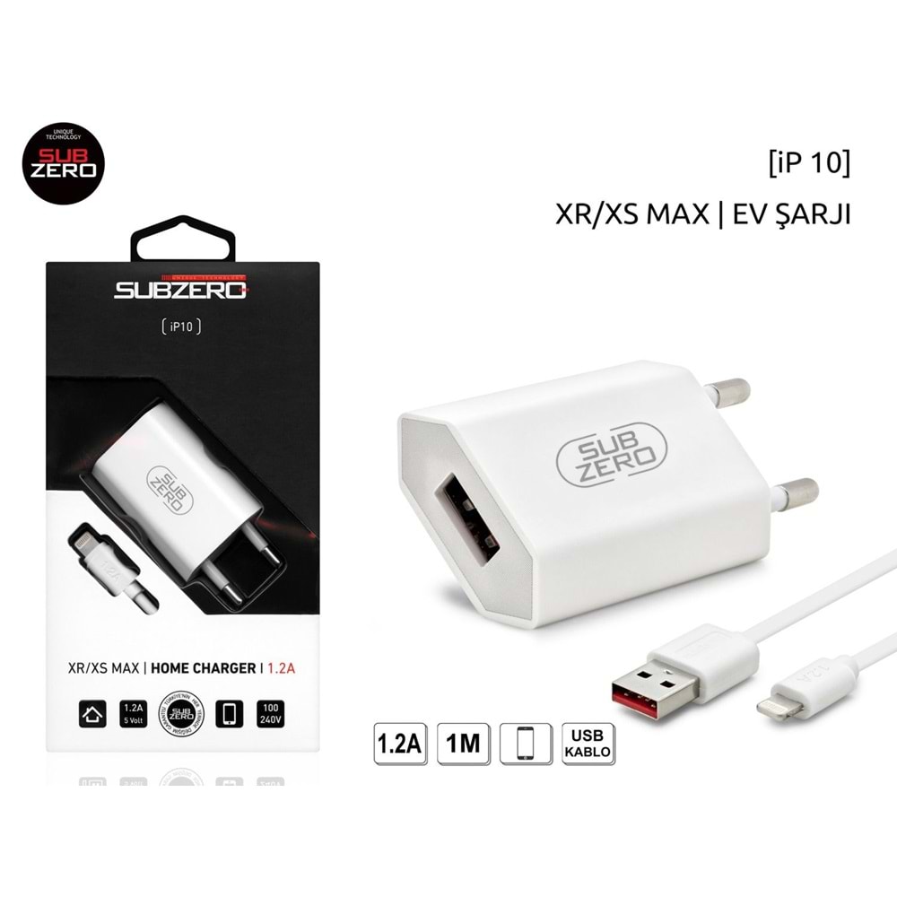 SUBZERO IP10 XS/XS MAX SET 1A BEYAZ ŞARJ