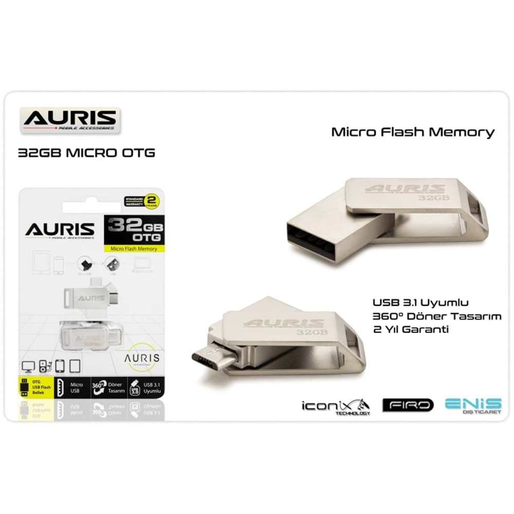 AURIS 16GB MİCRO OTG FLASH BELLEK