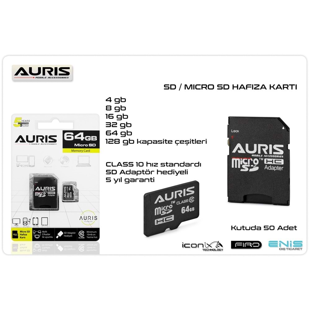 AURIS 4GB CLASS 1O MİCROSD HAFIZA KARTI