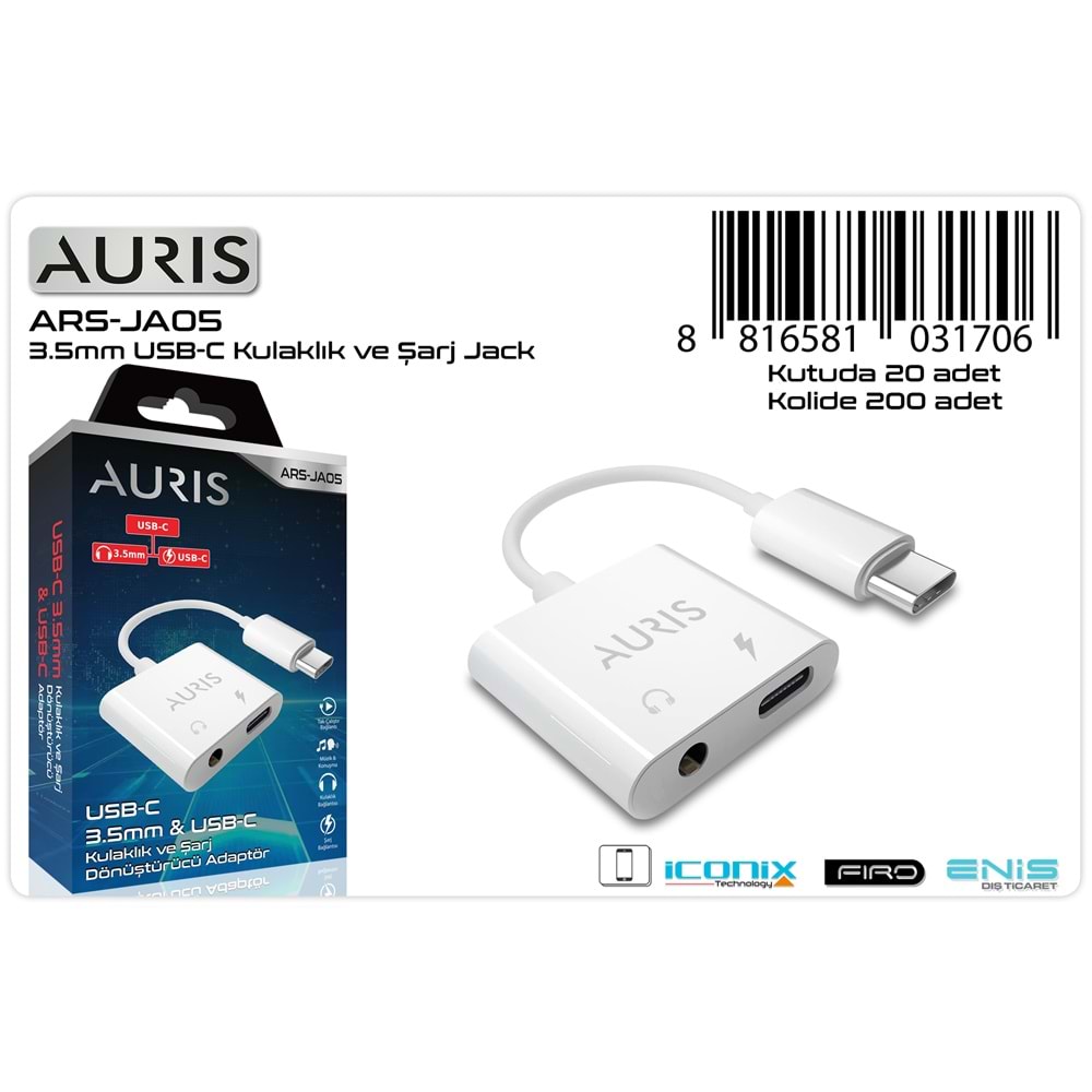 AURIS JAO5 TYP-C KULAKLIK ÇEVİRİCİ KABLO