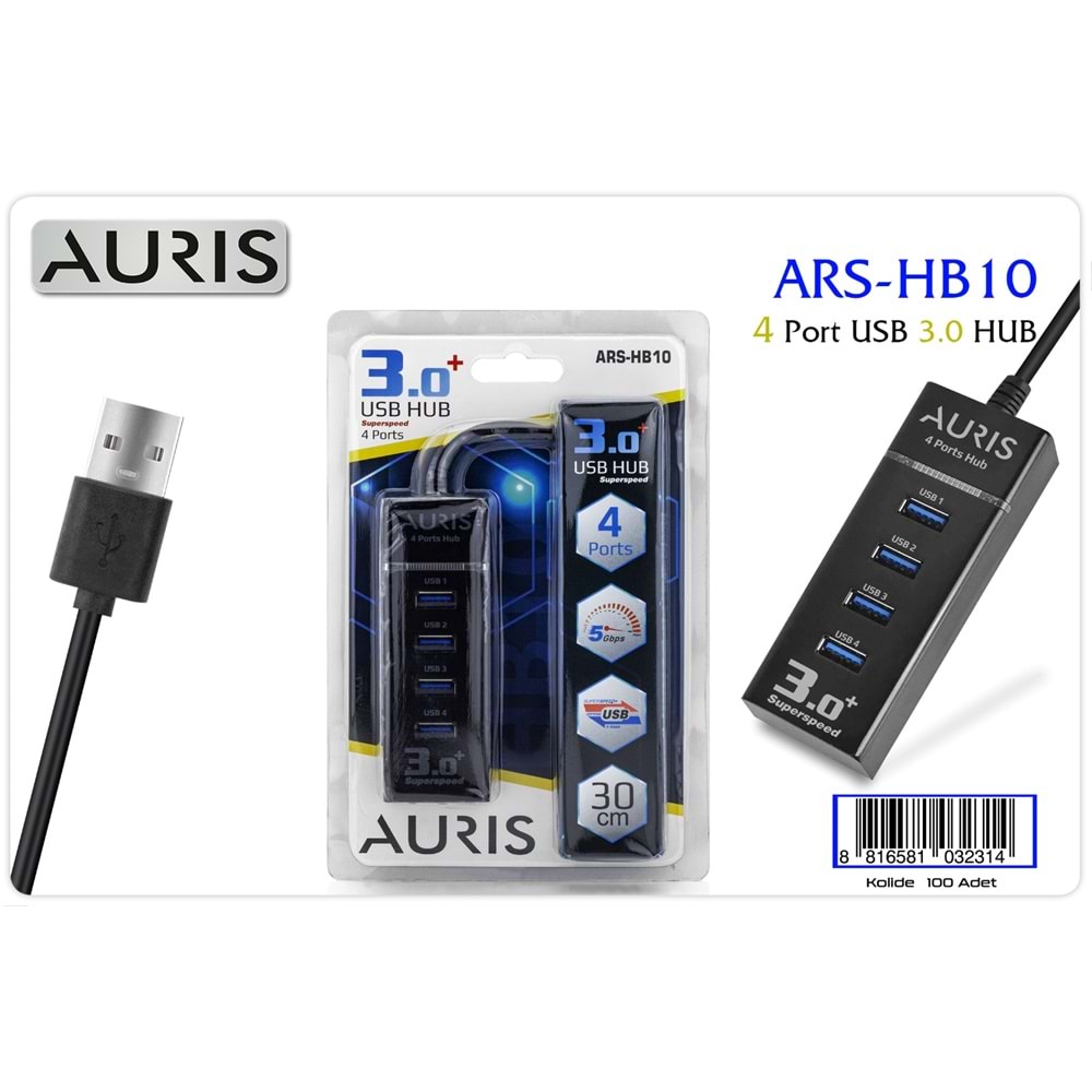 AURİS HB10 ÇOKLU USB 3.0 HIZLI BAĞLANTI KABLOSU