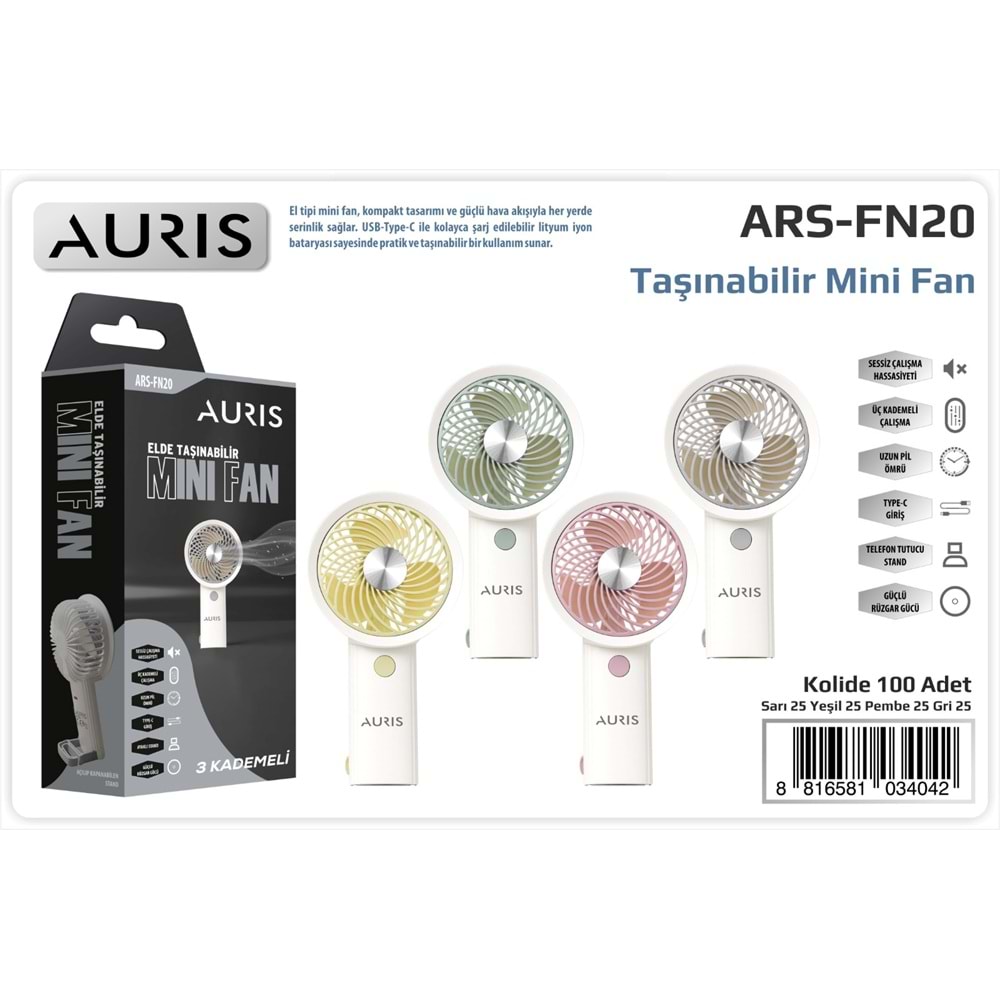 AURİS ARS-FN20 MİNİ EL FANI