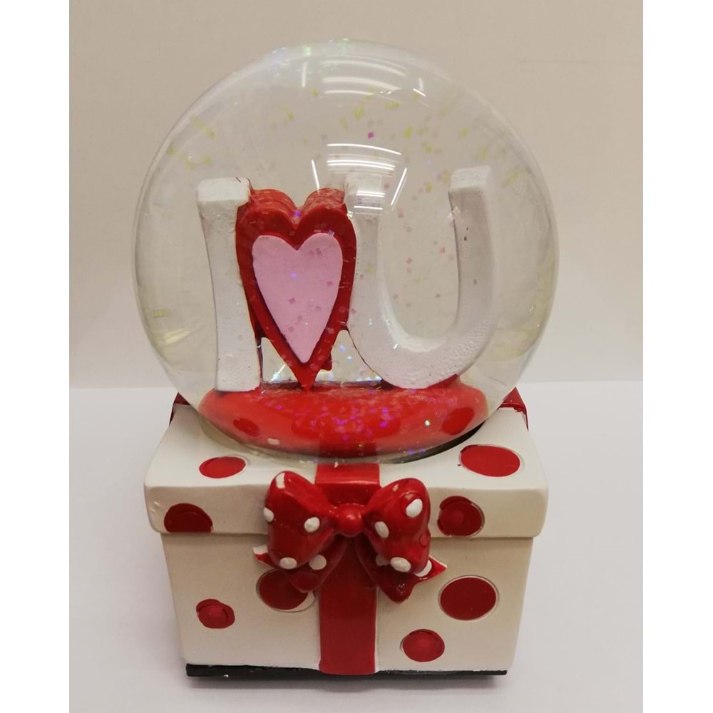 KURMALI MÜZİKLİ KAR KÜRESİ I LOVE YOU BÜYÜK BOY YLZ-1548