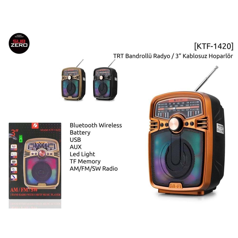 SUBZERO KTF-1420 BLUETOOTH HOPARLÖR