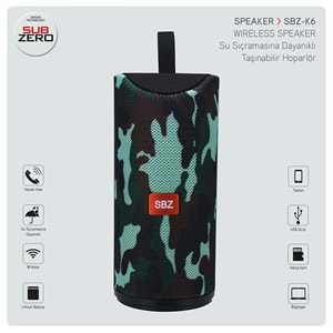 SUBZERO SBZ-K6 SD CARD FLAS BELLEK BLUETOOTH HOPARLÖR