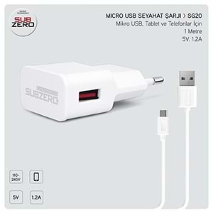 SUBZERO SG20 MİCRO 1.2A EV ŞARJI
