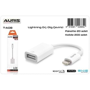 AURİS T-A08 LIGTHING TO USB OTG