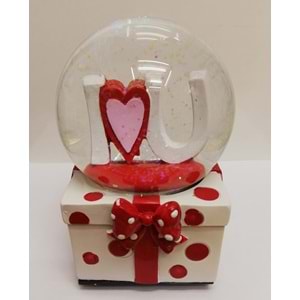 KURMALI MÜZİKLİ KAR KÜRESİ I LOVE YOU BÜYÜK BOY YLZ-1548