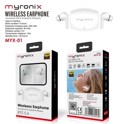 MYRONIX MYX-01 KABLOSUZ BLUETHOOTH KULAKLIK