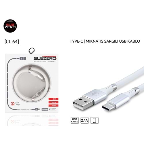 SUBZERO CL64 TYPE C MIKNATIS SARGILI 2.4A KABLO