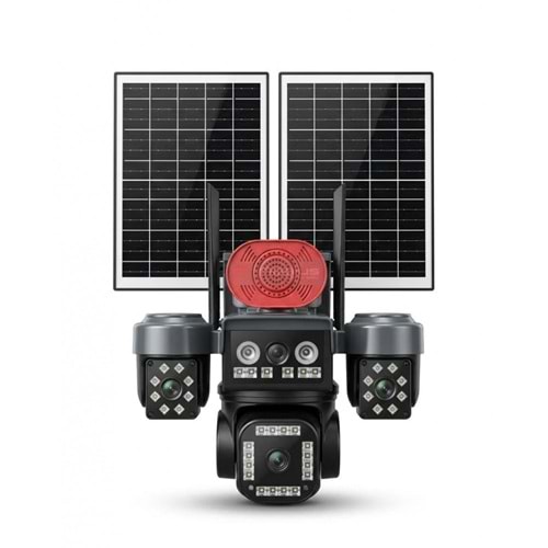 POLYGOLD SNR-22 DÖRT KAMERALI SİM KARTLI SOLAR ŞARJLI GÖSTERGELİ HD WİFİ IP KAMERA