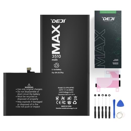 DEJI IPHONE DJ-IPH14 PRO YÜKSEK KAPASİTE 3510 MAH MUCIZE BATARYA