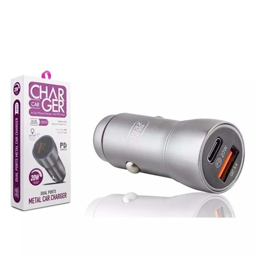 SUBZERO CR33 20W 3,4A METAL ARAÇ ŞARJ BAŞLIĞI
