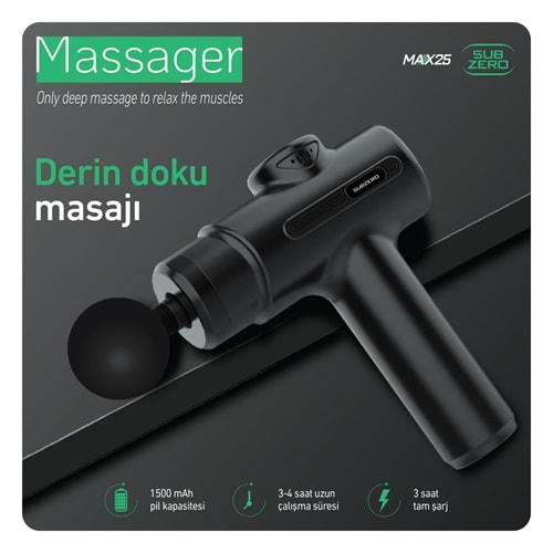 SUBZERO MAX25 DERİN DOKU MASAJ ALETİ