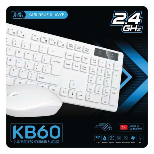 SUBZERO KB60 KABLOSUZ KLAVYE MOUSE SET