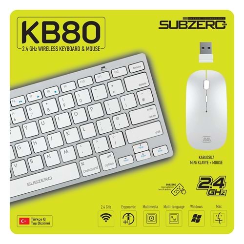 SUBZERO KB80 KABLOSUZ MİNİ KLAVYE MOUSE SET