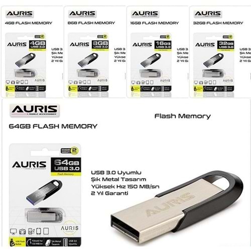 AURIS 128GB METAL FLASH BELLEK