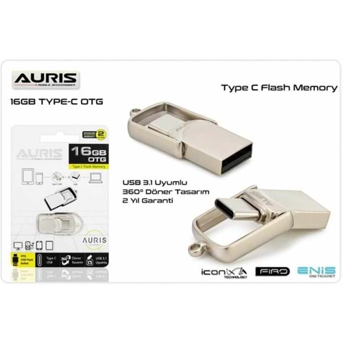 AURIS 16GB TYPE C OTG FLASH BELLEK